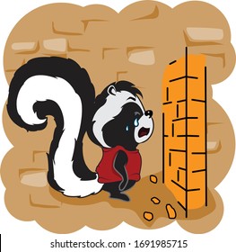 Imagen vectorial para adhesivo, postal, adhesivo. Zorro de corte