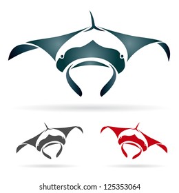 Vector image of an stingray on white background