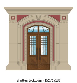 vector image, stone entrance of house