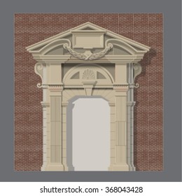 vector image of stone entrance of house classic style