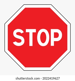 Vector image of a STOP road sign. Color drawing of a traffic sign.

