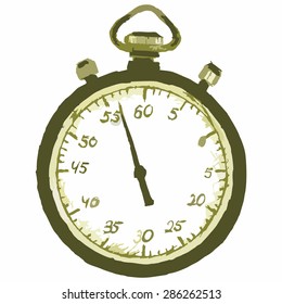 Vector image of a stopwatch. The symbol of the equipment for measurement of time