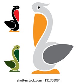  Vector image of an stork on white background