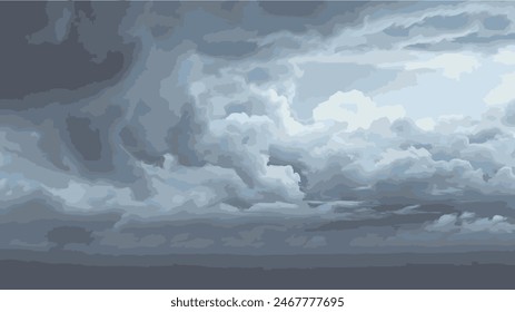 vector image of a stormy sky before rain