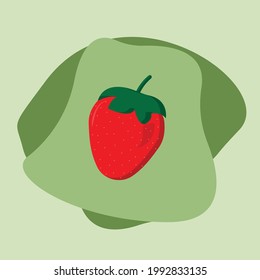 Imagen vectorial de una fresa sobre un verde   fondo aislado.