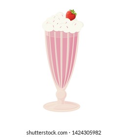 
Vector image of strawberry small shoel with cream