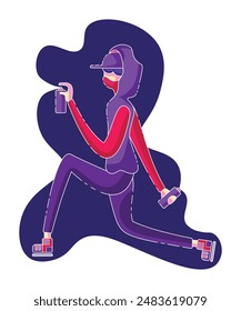 Vector image of a street artist