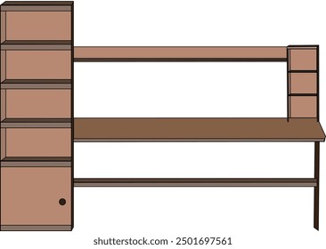 Vector image of a study table on a white background
