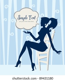 vector image of stylish girl talking with you
