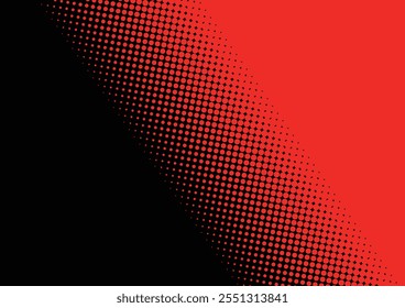 Imagen de Vector de fondo de degradado de punto de semitono con estilo en rojo y negro