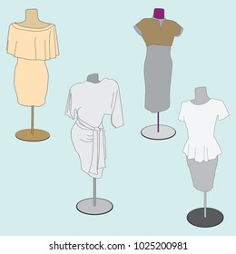Vector image of stylish women clothes