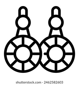 Vector image of stylized gymnastic rings ideal for fitness icons and logos