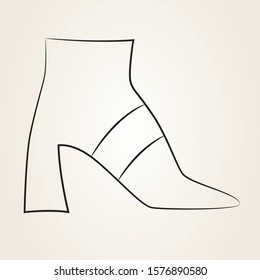 vector image stylized shoe sketch