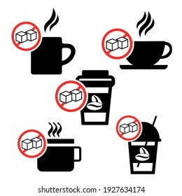Imagen vectorial. Icono de café sin azúcar.
