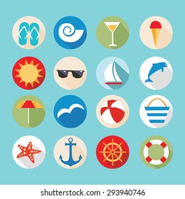 vector image of summer icons