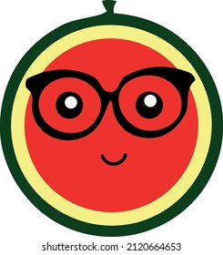 vector image summer watermelon glasses