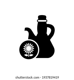 Vector image. Sunflower oil icon.