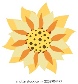 Vector image sunflower. Sunflower silhouette Isolated on white background.