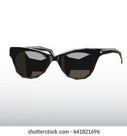 Vector image of sunglasses isolated on a light gray background