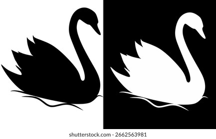 Imagem vetorial do ícone de Cisne. Logotipo Swan
