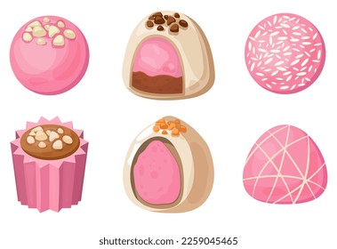 Vector image of sweets. Delicious chocolate sweets. The concept of the holiday, Valentine's day, March 8, birthday. Delicious and cute balloons