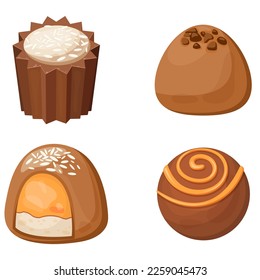 Vector image of sweets. Delicious chocolate sweets. The concept of the holiday, Valentine's day, March 8, birthday. Delicious and cute balloons
