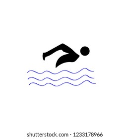 Vector image of a swimmer.It is drawn in the style of engraving. eps11