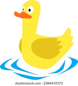 Imagen vectorial del pato de natación para libro de coloreado