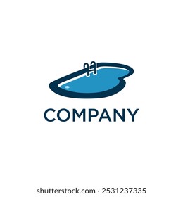 vector image of swimming pool shape and letter B into abstract image