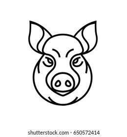vector image of swine or pig head - mascot emblem