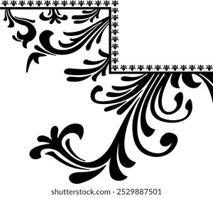 vector image of swirl ornament and corners