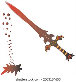 vector image for sword.bloody sword icon art illustration