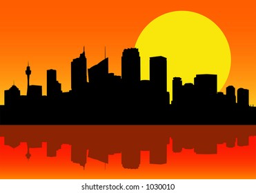 Vector Image Of Sydney City Silhouette At Dawn