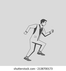imagen vectorial, símbolo de un emprendedor persiguiendo el éxito.