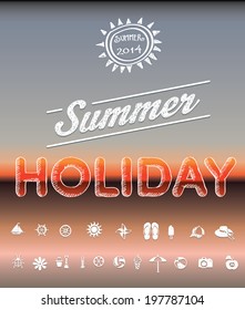 Vector image of a symbol of summer travel and holiday.
