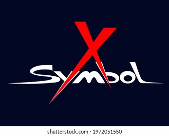 vector image of the symbol "x" in red, black, white, colors for prints on clothes, labels, emblems and also for logo design