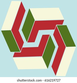 Vector image of symmetrically arranged geometric shapes