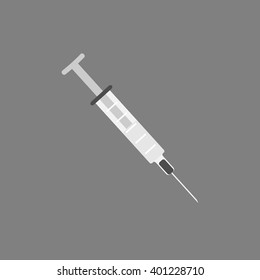 Vector image of a syringe on a gray background