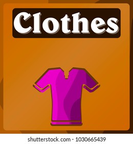 Vector image of a Table in the supermarket department with clothes. Color pattern. Background. Stickers.