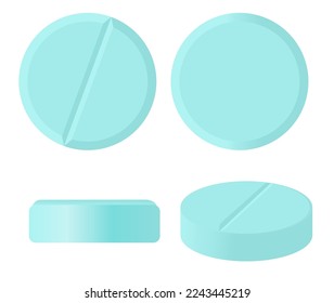 Vector image of a tablet. The concept of treatment and recovery. A health design element for apps, website and social networks. Medicinal pills.