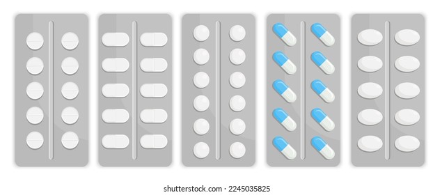 A vector image of the tablet. The concept of treatment and recovery. A health design element for apps, websites and social networks. Medicinal pills.