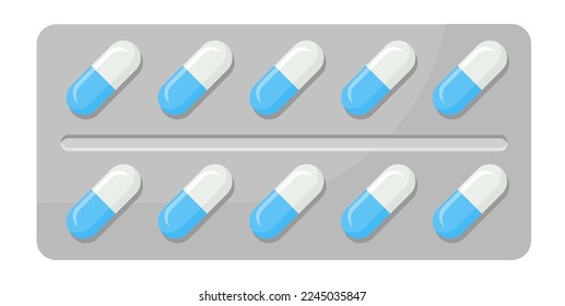 Una imagen vectorial del comprimido. El concepto de tratamiento y recuperación. Un elemento de diseño de salud para aplicaciones, sitios web y redes sociales. píldoras medicinales.