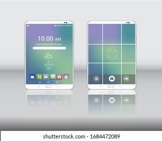 Vector image of a tablet. Design of a tablet with camera mode. Editable vector.