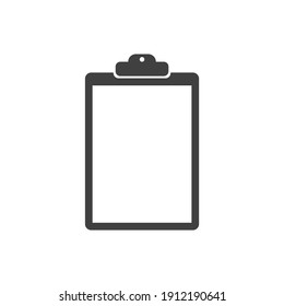 Vector image of an tablet with paper on white background