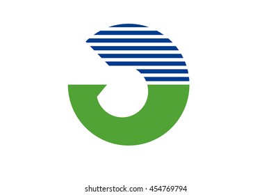 Vector image of Tahara city flag. Proportion 2:3. EPS10. 