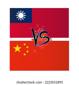 vector image Taiwan and China flag. China and Taiwan confrontation