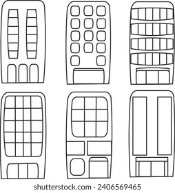 Imagen vectorial de edificio alto dibujando en línea simple en blanco y negro