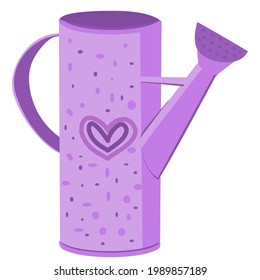 imagen vectorial de una lata de agua de jardín alta en tonos púrpura sobre un fondo blanco