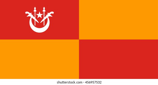 Vector image of  Tanah Merah city flag, Kelantan, Malaysia, Proportion 1:2. EPS10.