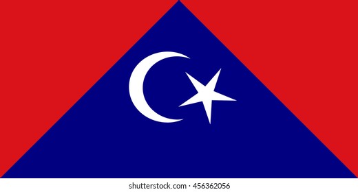 Vector image of Tangkak district flag, Johor, Malaysia, Proportion 1:2. EPS10.